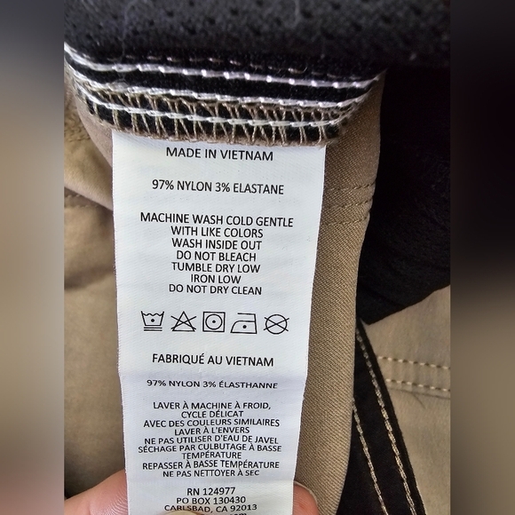 PrAna Zion Straight Fit Stretch Roll Up Pants Belted  Snap Roll Up 40 - Picture 7 of 10